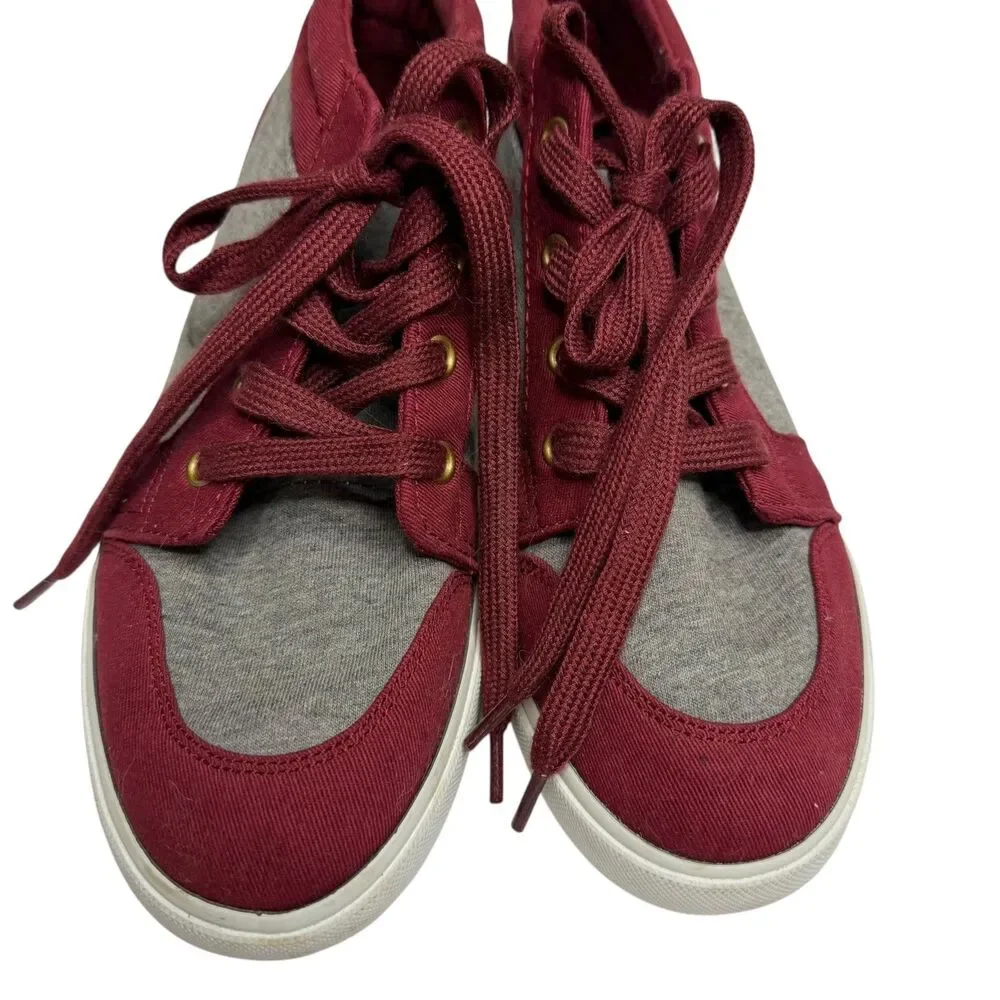 Gymboree High Top Sneakers Shoes Gray Maroon Boy 3
